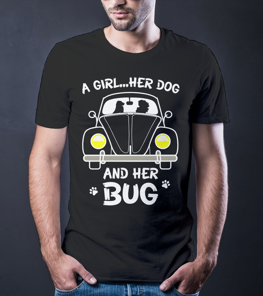 A Girl Her Dog And Her Bug T-Shirt