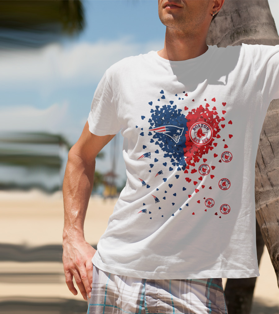 Boston Red Sox Patriot Heart T-Shirt