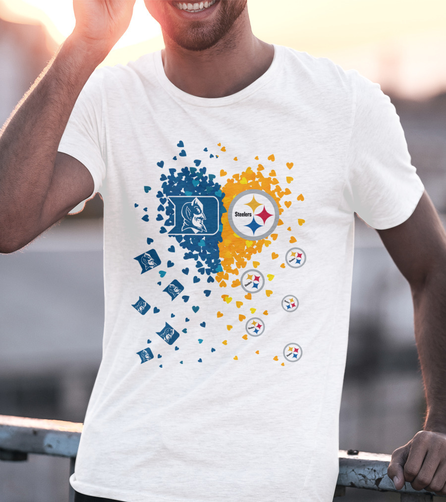 Heart Duke Blue Devils Pittsburgh Steelers Fan Allegiance T-Shirt