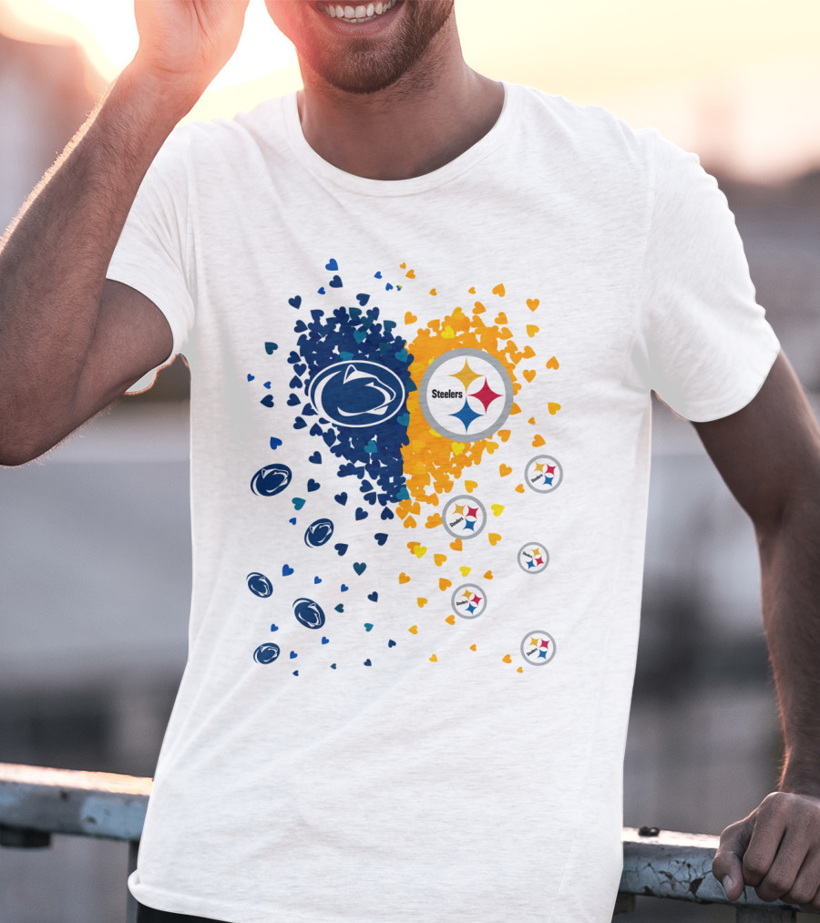 Steelers Hearts Nittany Lions Love T-Shirt