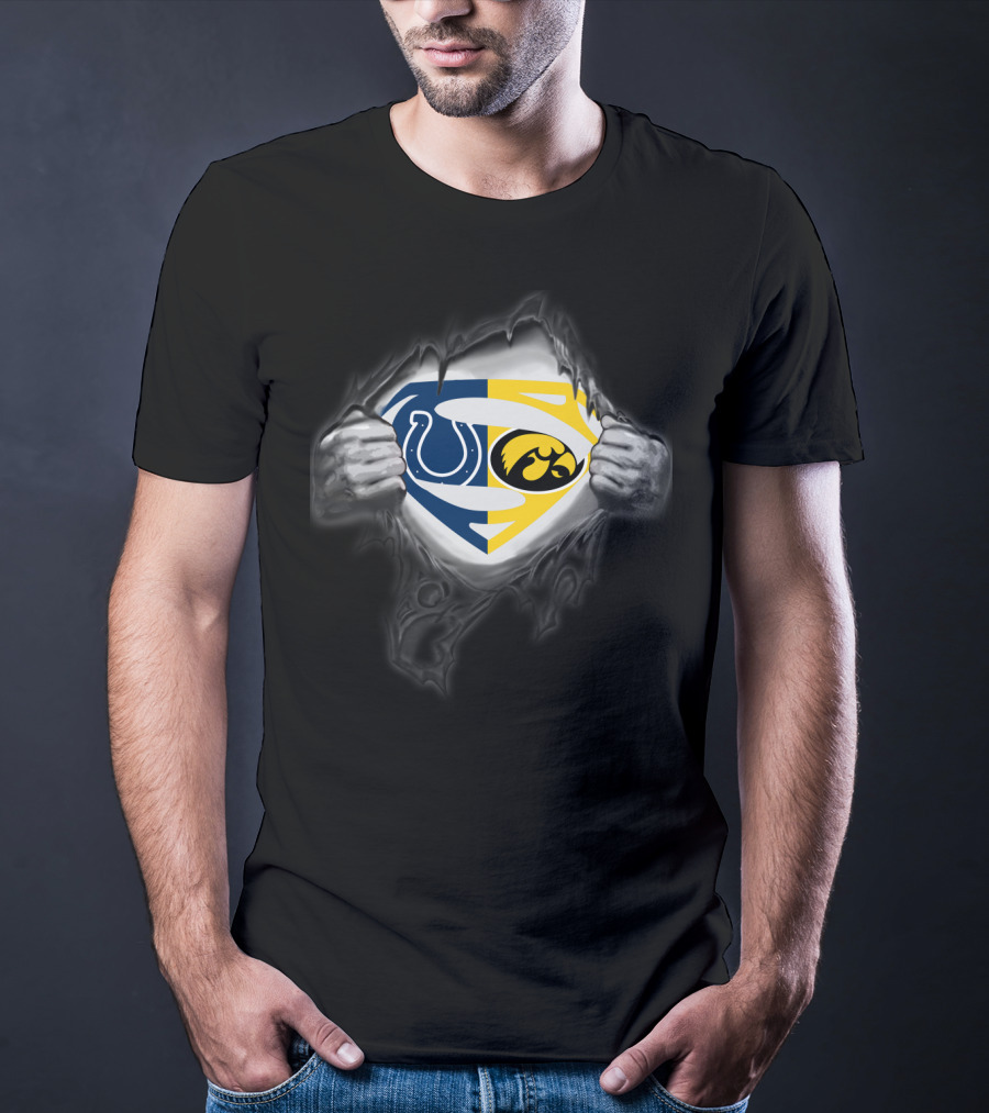 Indianapolis Colts Hawkeyes Superman Logo Fusion T-Shirt