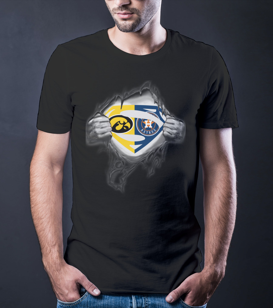 Hawkeyes Houston Astros Superman Logo Crossover T-Shirt