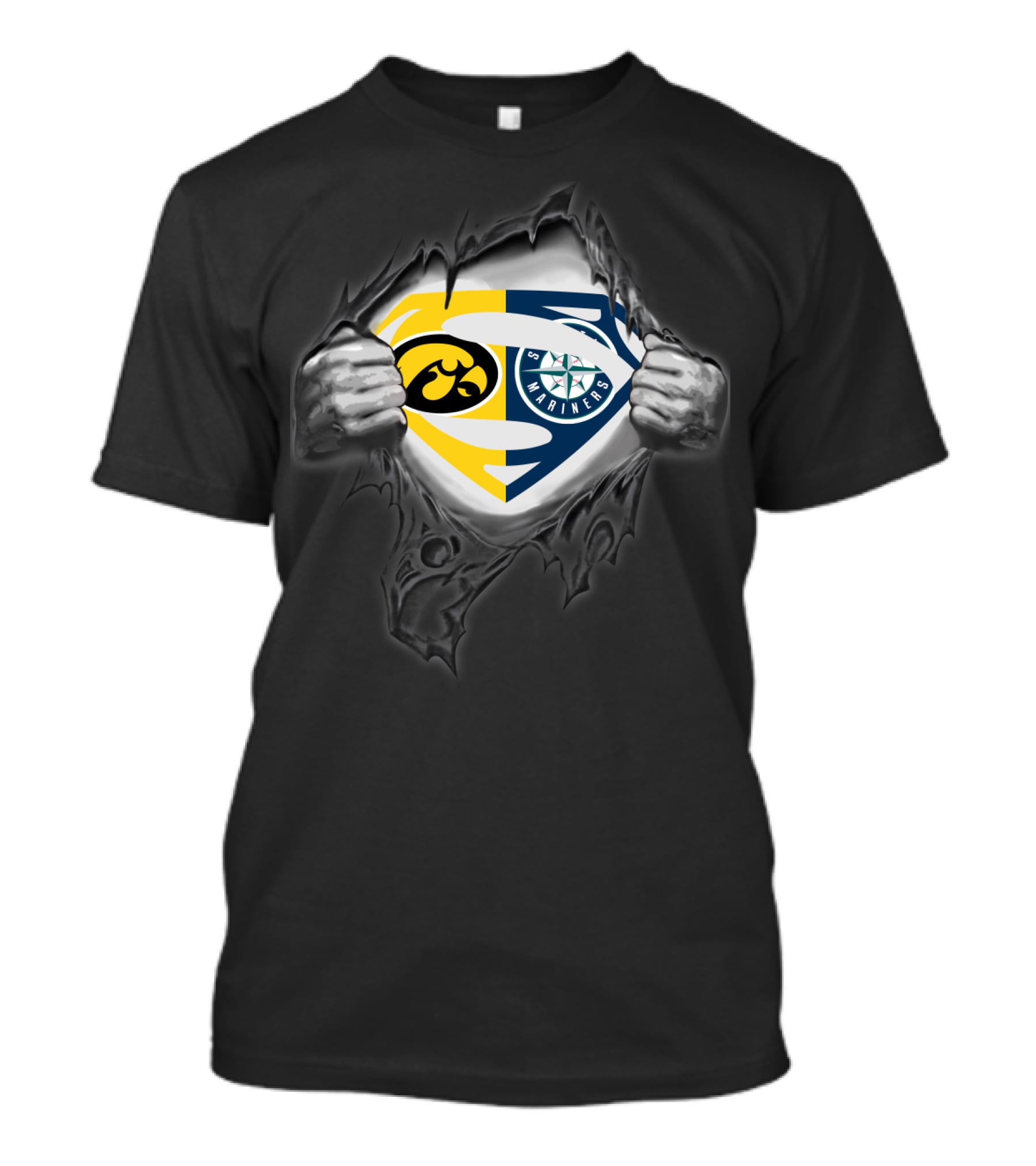 Hawkeyes Mariners Superman Emblem T-Shirt