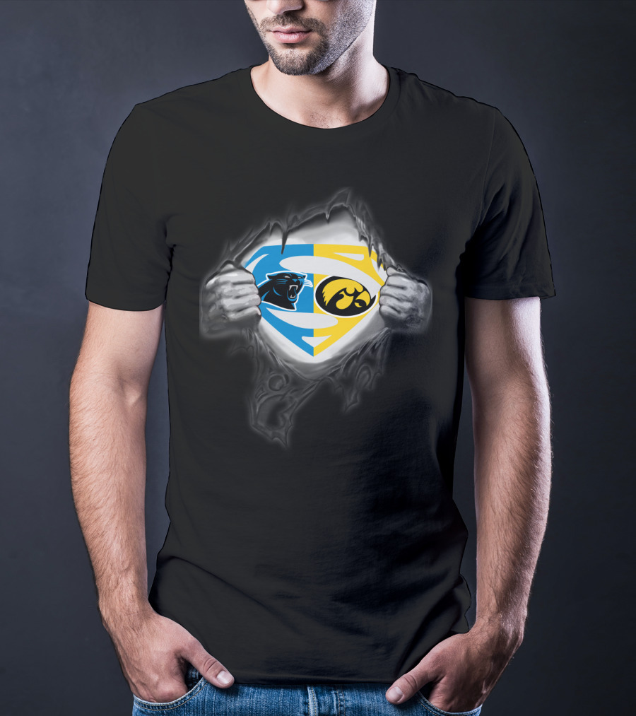 Carolina Panthers Hawkeyes Superman Emblem Combo T-Shirt