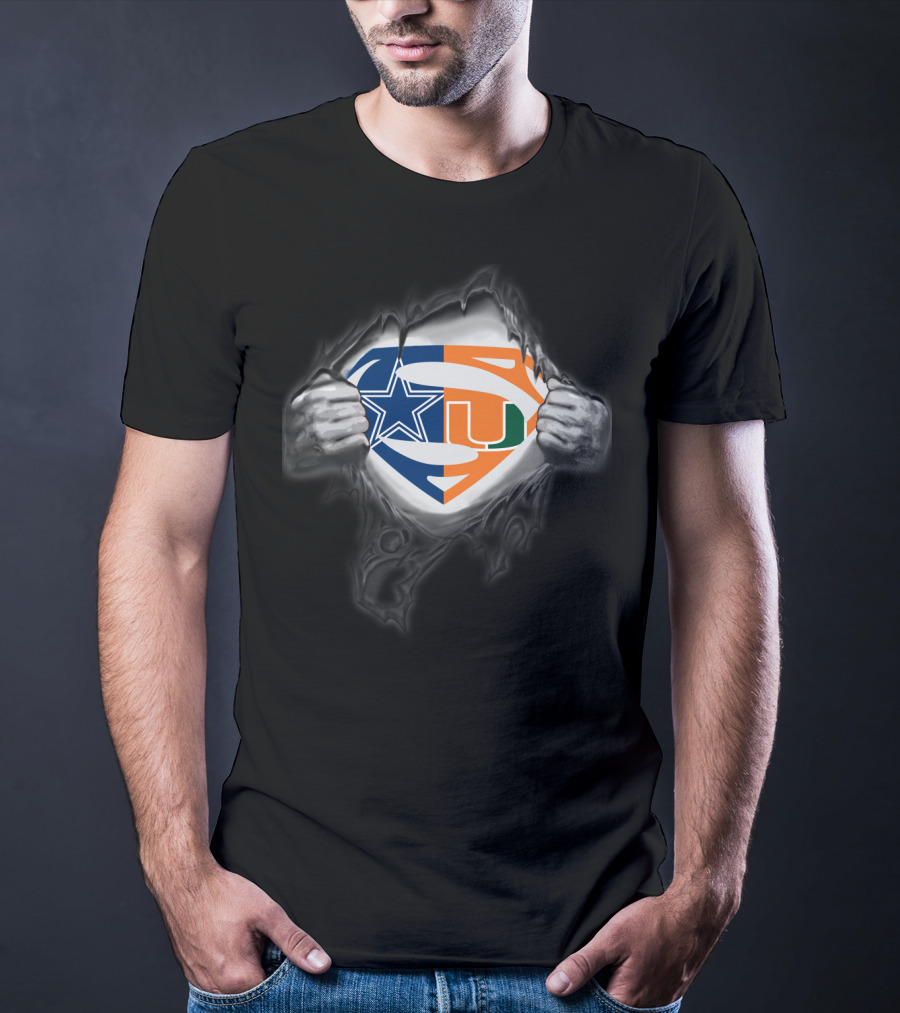 Dallas Cowboys Miami Hurricanes Superman Kansas T-Shirt