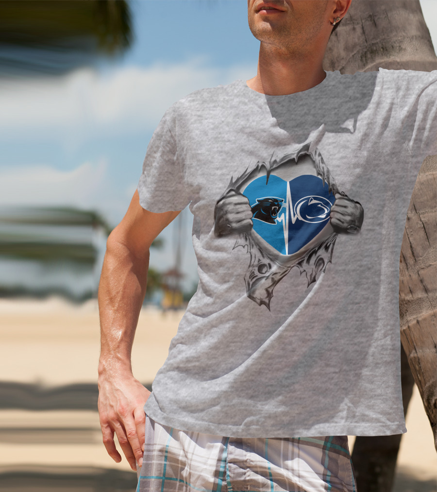 Carolina Panthers Penn State Nittany Lions Heartbreak Ripped T-Shirt