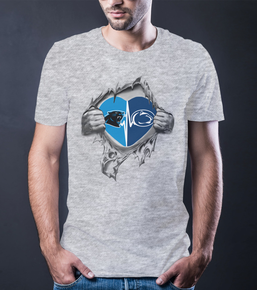 Carolina Panthers Penn State Nittany Lions Heartbreak Ripped T-Shirt