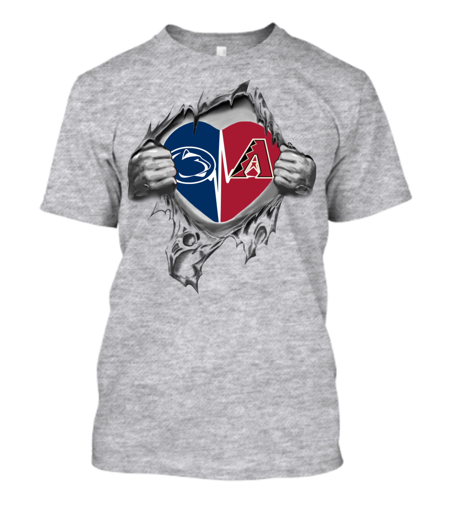 Arizona Diamondbacks Penn State Heart Dual T-Shirt