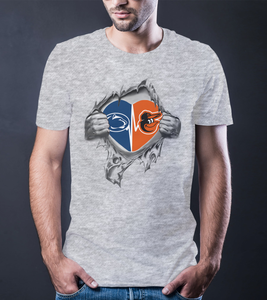 Baltimore Orioles Penn State Heartbeat Split T-Shirt