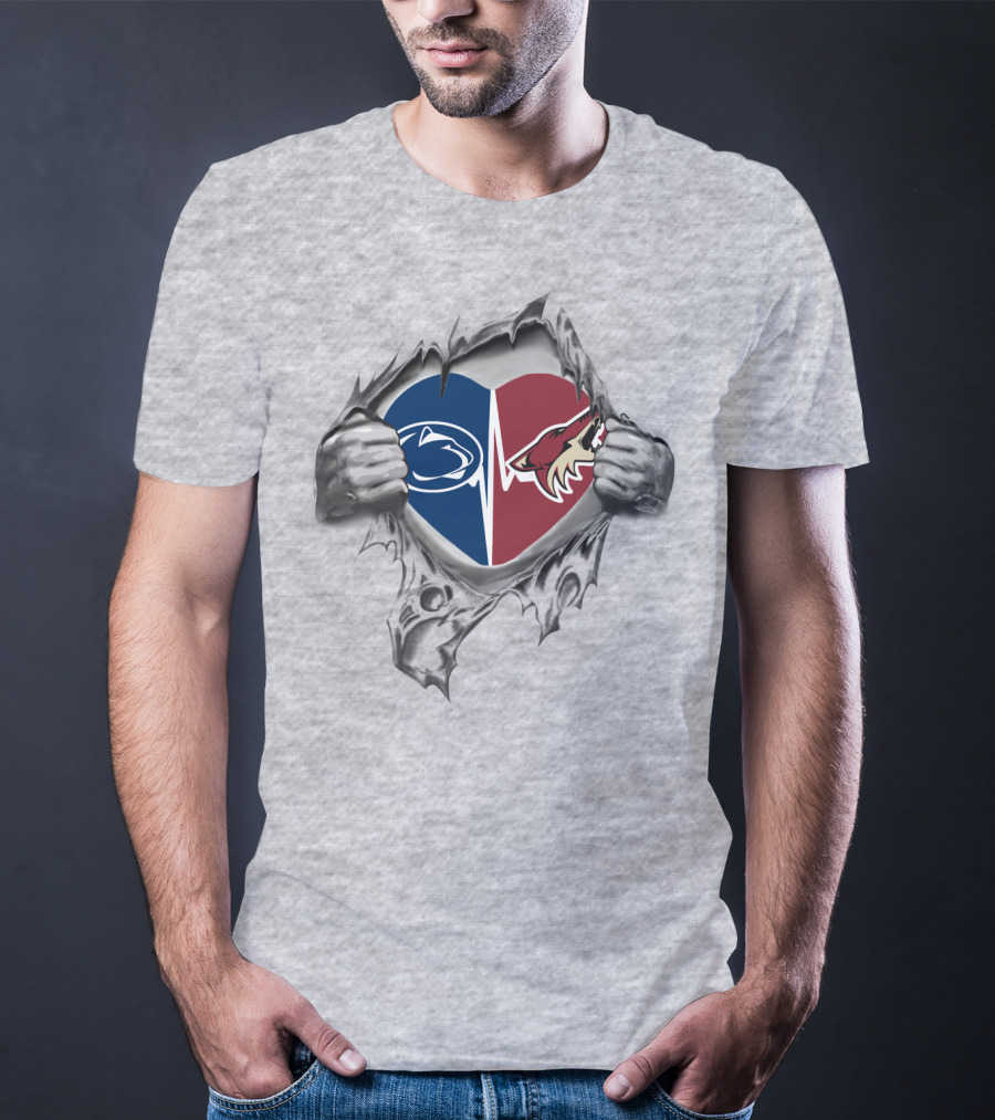 Arizona Coyotes Penn State Heartbeat Fusion T-Shirt