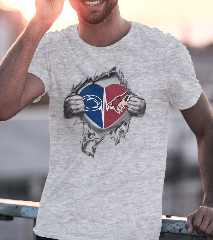 Arizona Coyotes Penn State Heartbeat Fusion T-Shirt