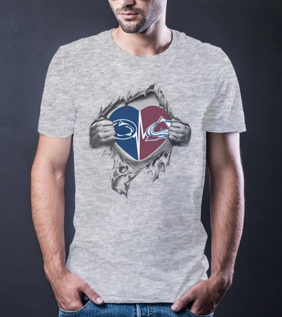 Colorado Avalanche Penn State Heart Tear T-Shirt