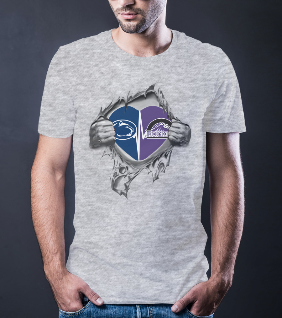 Colorado Rockies Penn State Heartbeat Fusion T-Shirt