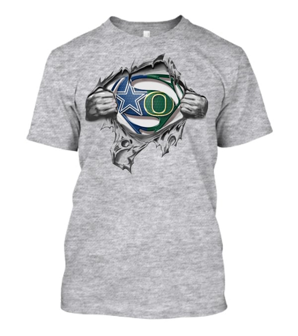 Cowboys Oregon Ducks Superman Logo Mashup T-Shirt