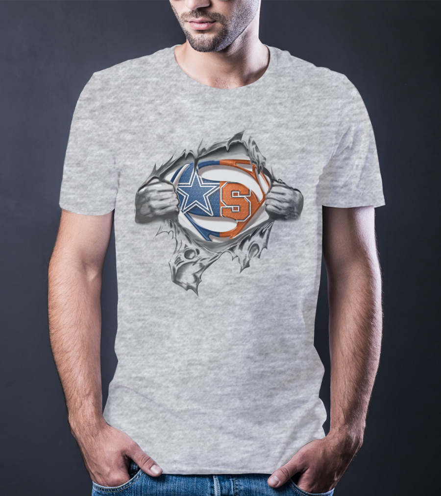 Cowboys Syracuse Orange Superman Logo Tear T-Shirt