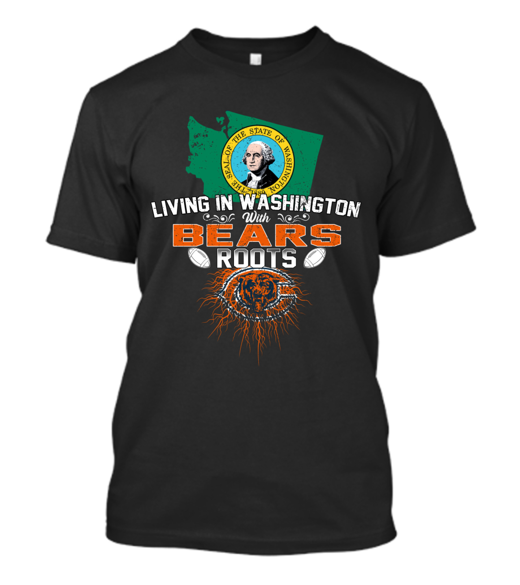 Washington State Pride With Chicago Bears Roots Connection T-Shirt