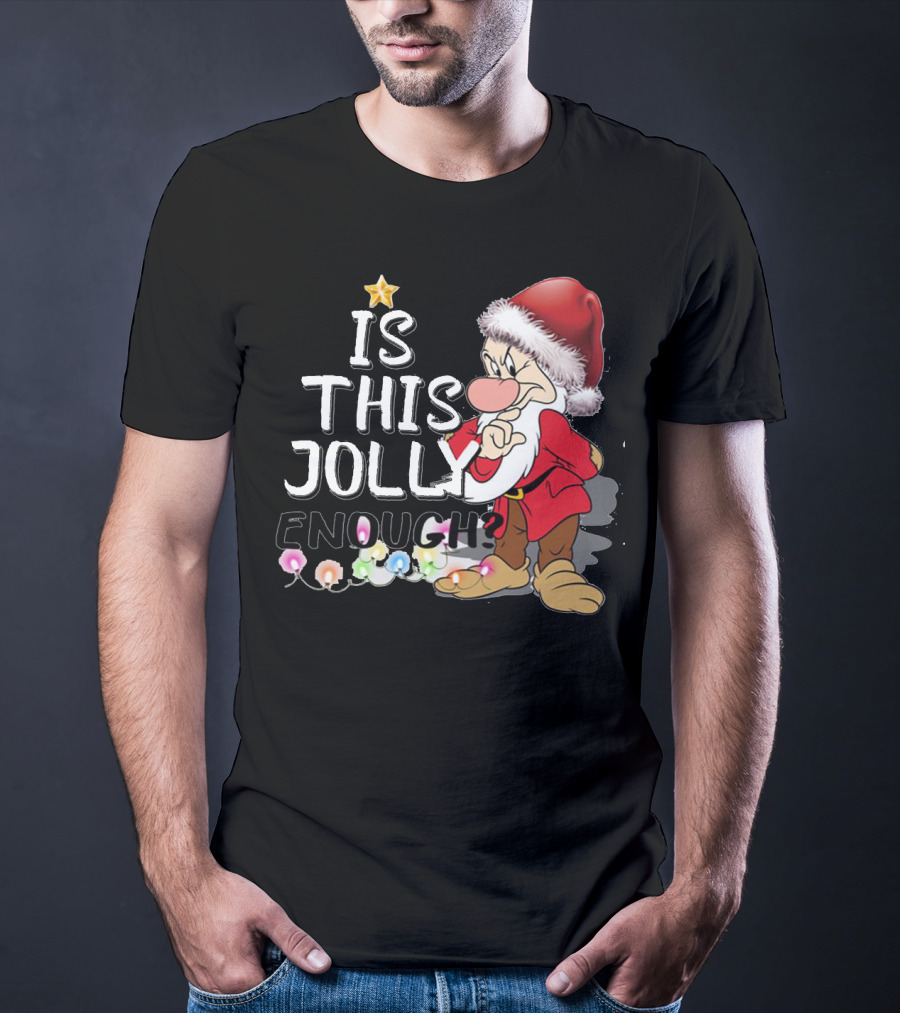 Grumpy Santa Is This Jolly Enough With Festive Lights T-Shirt