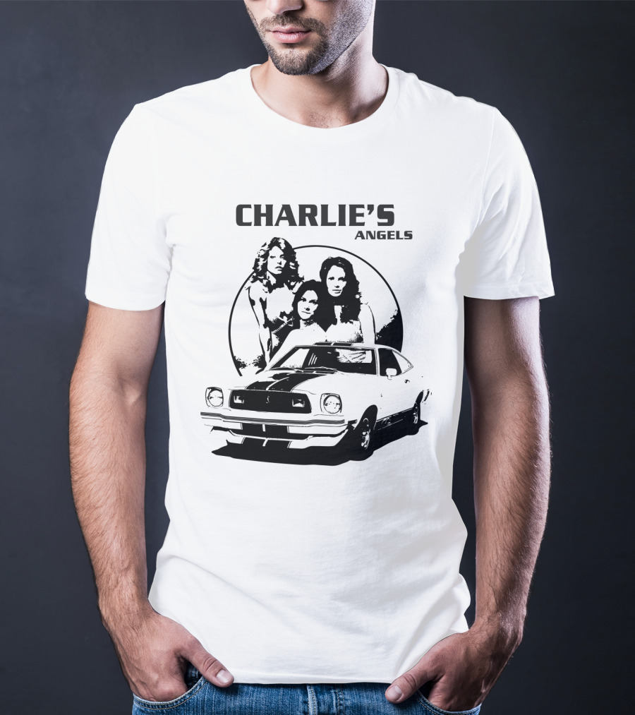 CHARLIE'S ANGELS Retro Classic Car And Trio T-Shirt