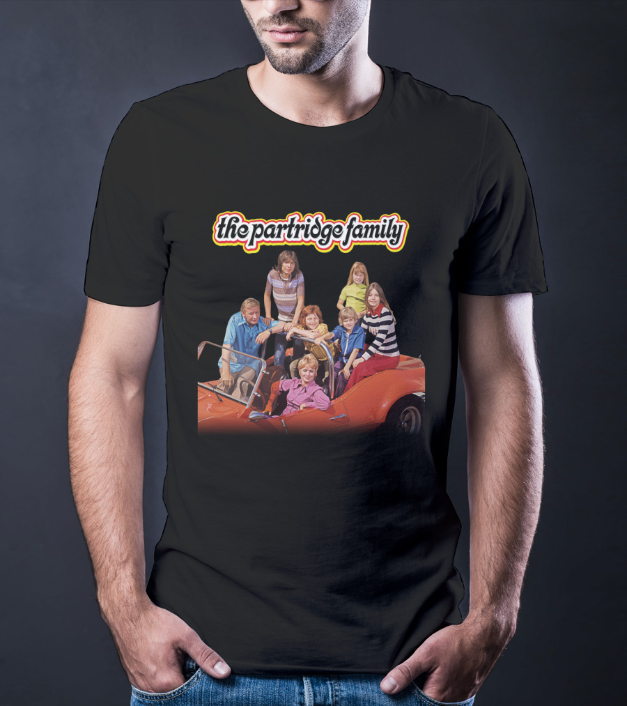 The Partridge Family Iconic Group In Red Car Image T-Shirt