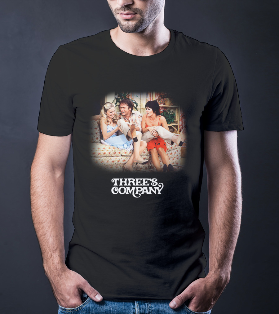 Three's Company Sitcom Cast On Floral Sofa T-Shirt