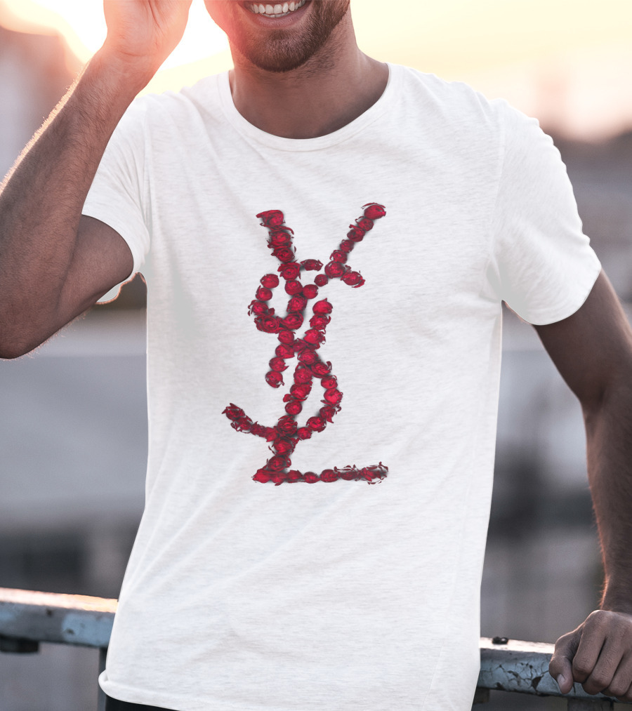 YSL Red Rose Logo T-Shirt