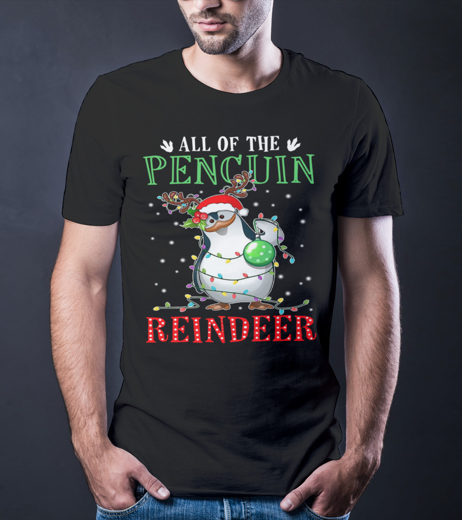 All Of The Penguin Reindeer Christmas Lights T-Shirt
