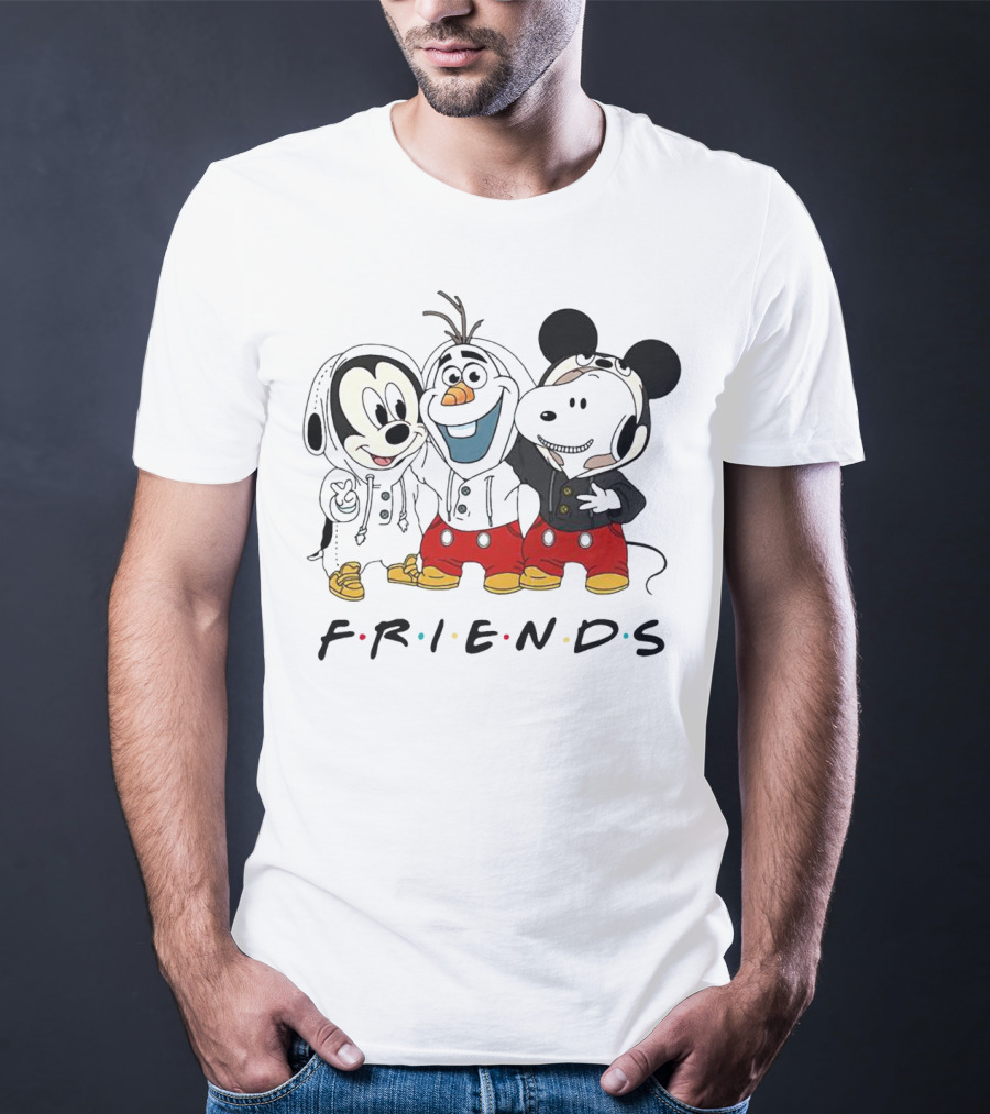 Friends Mickey Olaf Snoopy Crossover Icons T-Shirt