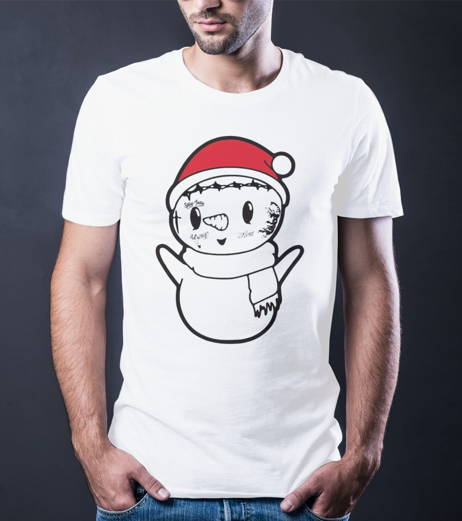 Post Malone Snowman Christmas Santa Tattoo Face T-Shirt