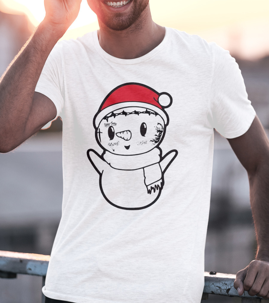 Post Malone Snowman Christmas Santa Tattoo Face T-Shirt