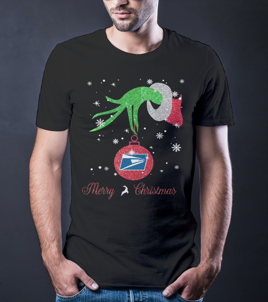 Merry Christmas Grinch Holding USPS T-Shirt