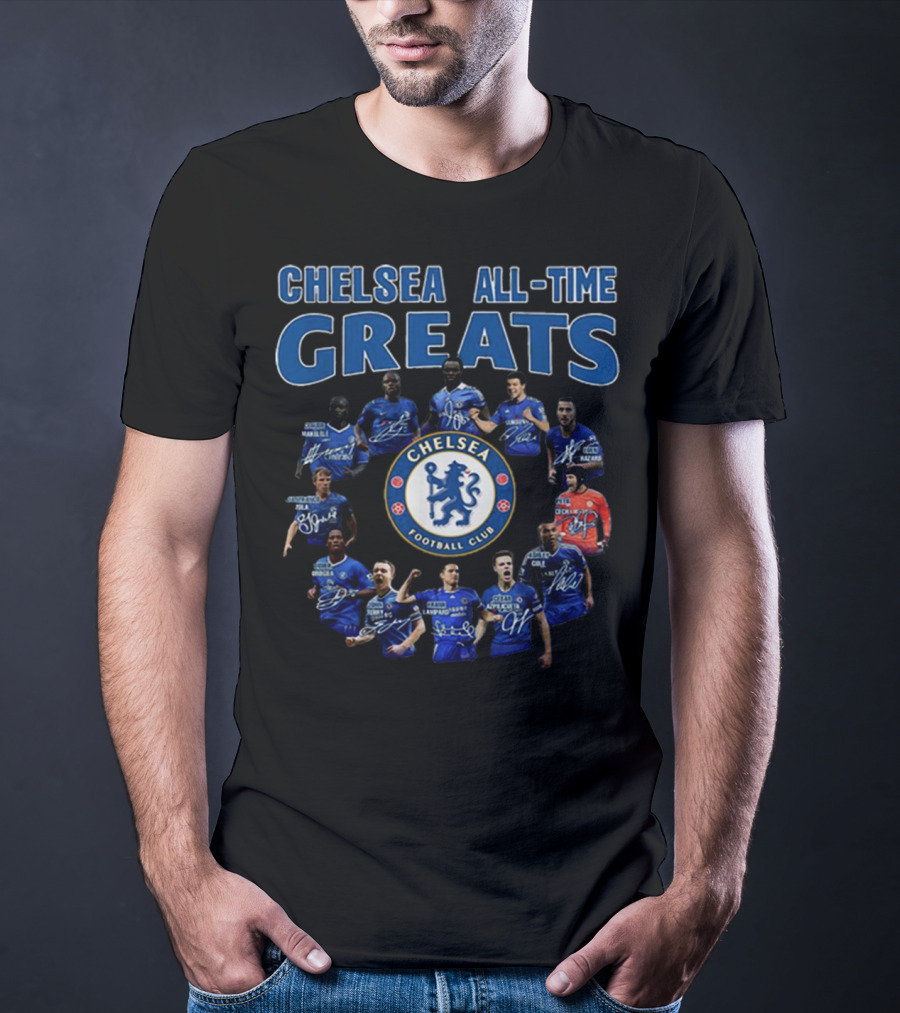 Chelsea All-Time Greats Players Signatures Chelsea Football Club T-Shirt