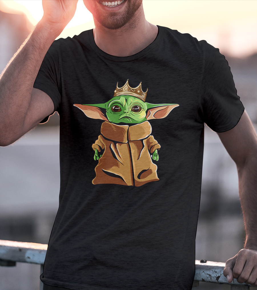 The Mandalorian Baby Yoda King Wearing Crown T-Shirt