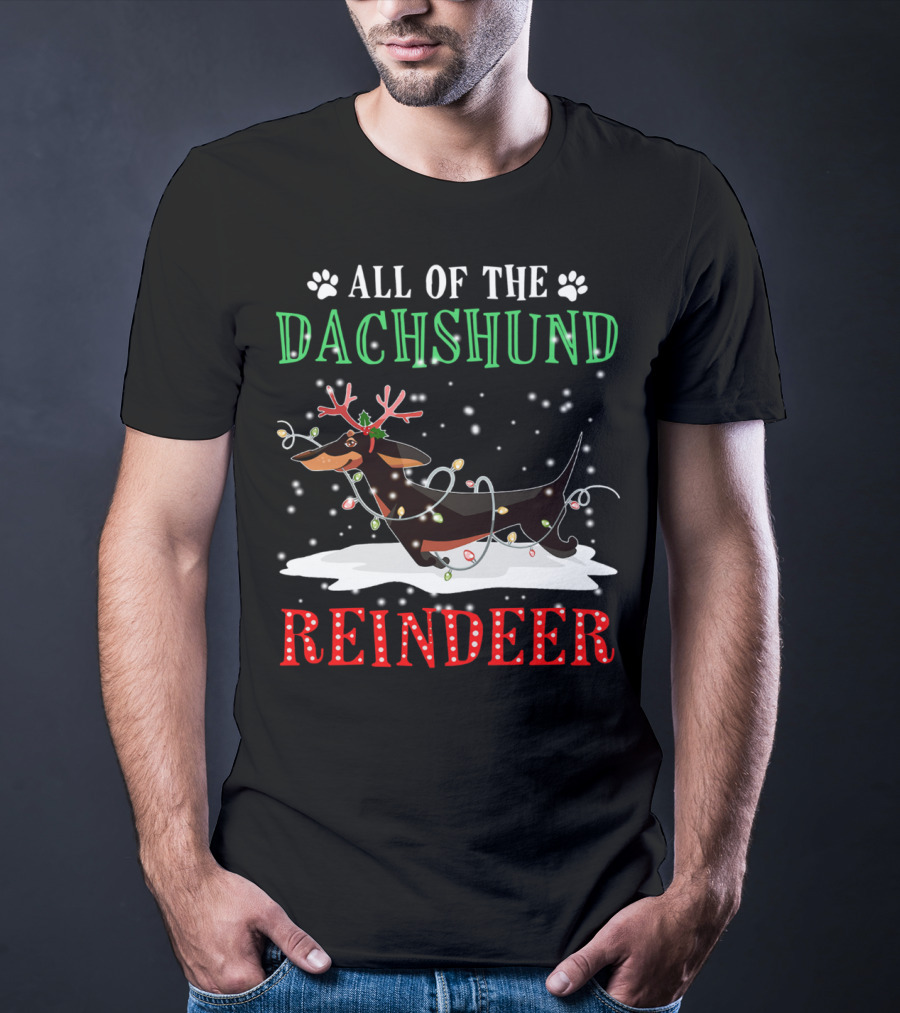 All Of The Dachshund Reindeer T-Shirt