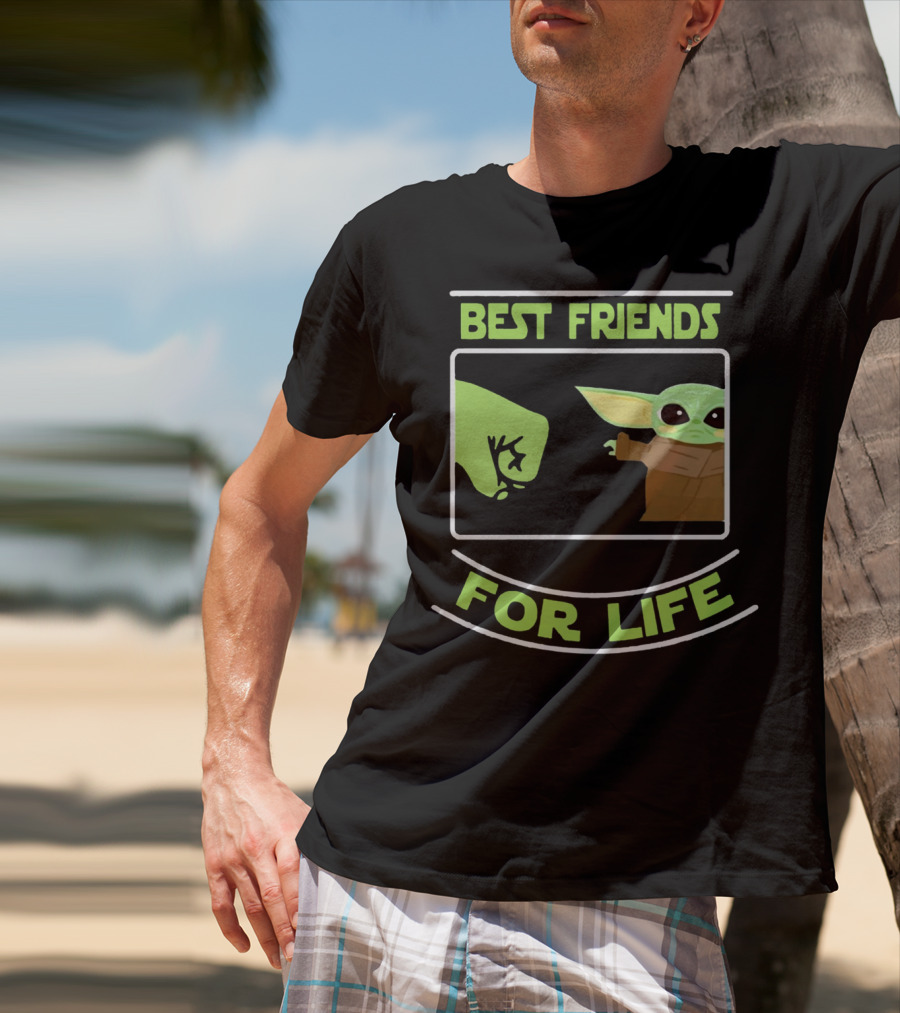 Best Friends For Life Baby Yoda Fist Bump Iconic Meme T-Shirt
