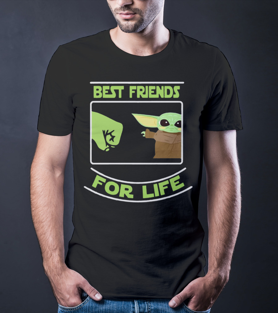 Best Friends For Life Baby Yoda Fist Bump Iconic Meme T-Shirt