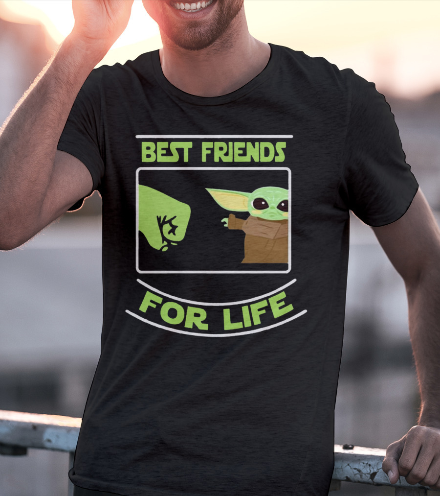 Best Friends For Life Baby Yoda Fist Bump Iconic Meme T-Shirt