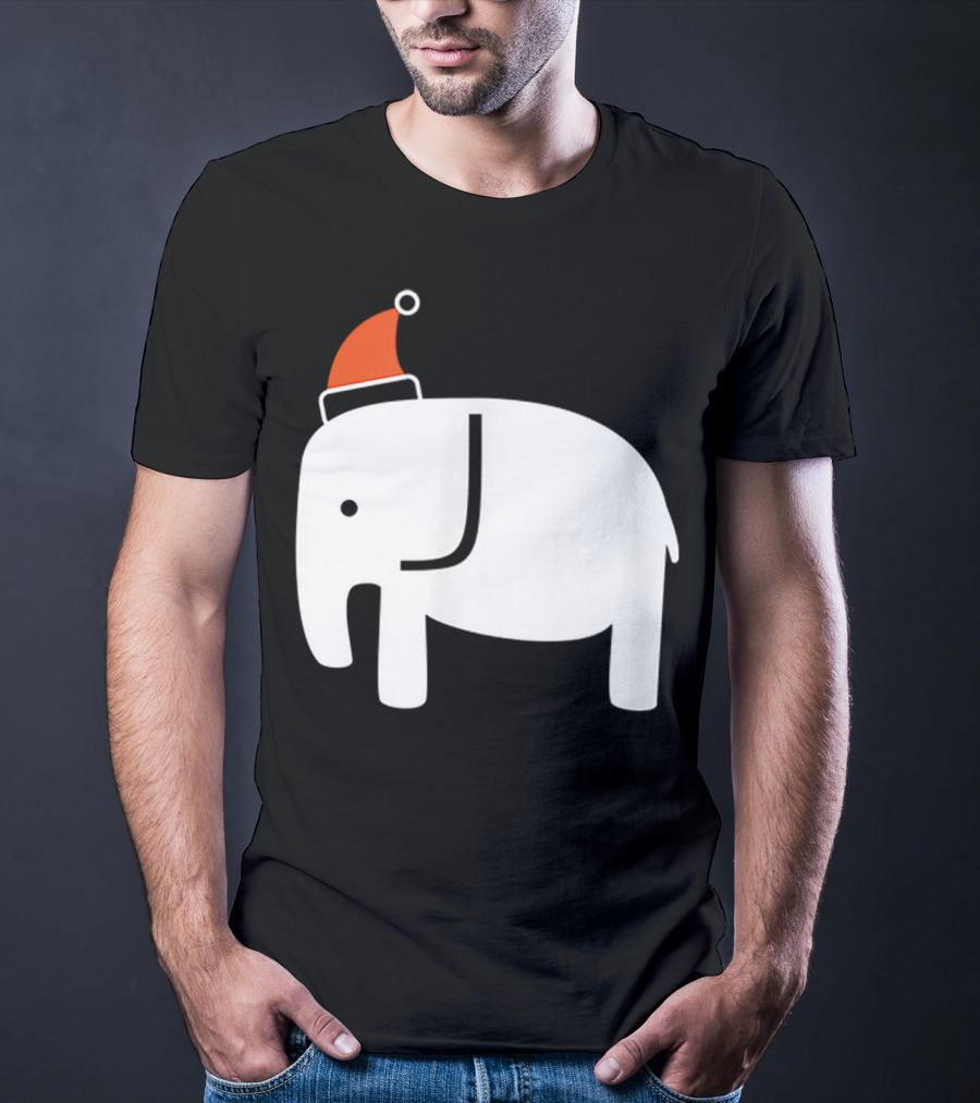 White Elephant Santa Hat Christmas T-Shirt
