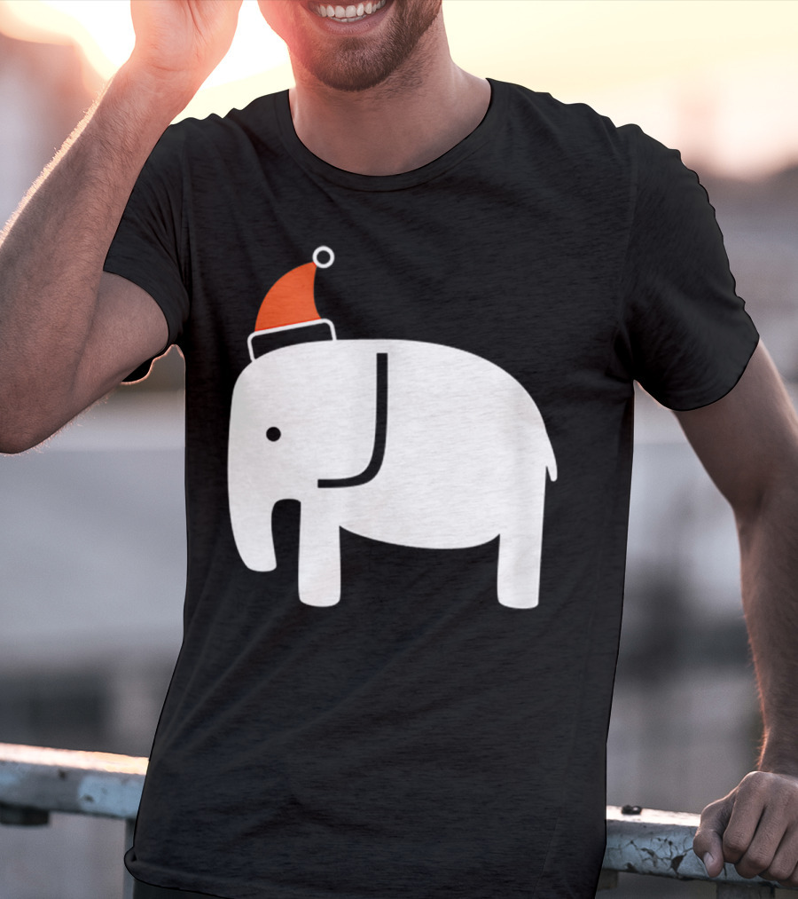 White Elephant Santa Hat Christmas T-Shirt