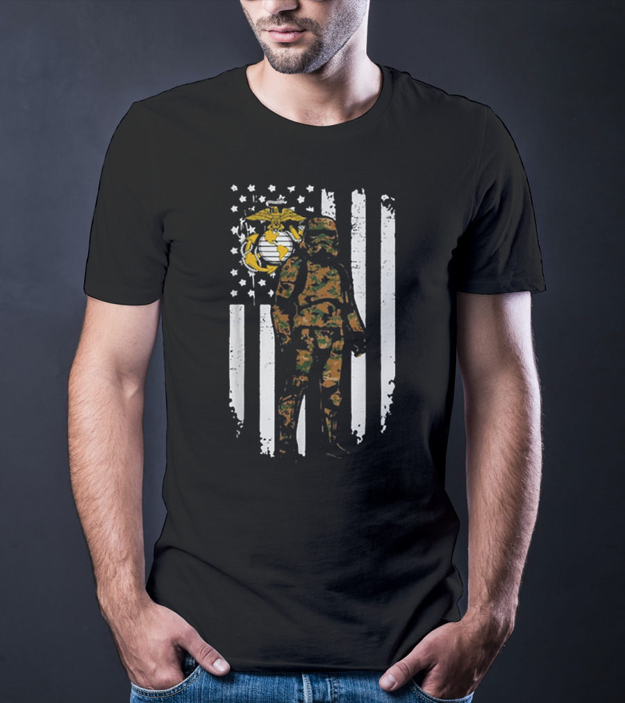 Stormtrooper US Marine Corps Camo America Flag T-Shirt