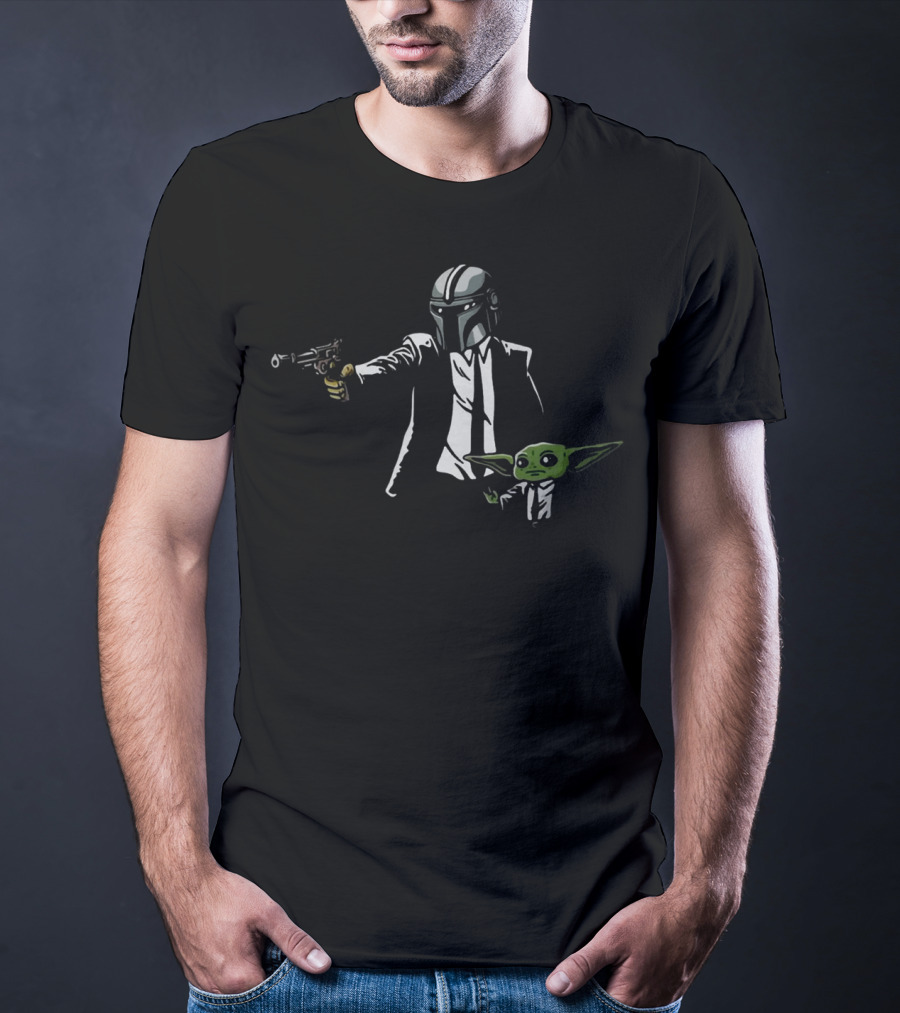 The Mandalorian Baby Yoda Pulp Fiction Suit Mashup T-Shirt