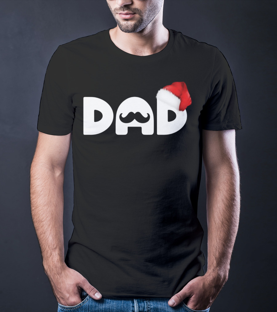 Dad Moustache Santa Hat T-Shirt
