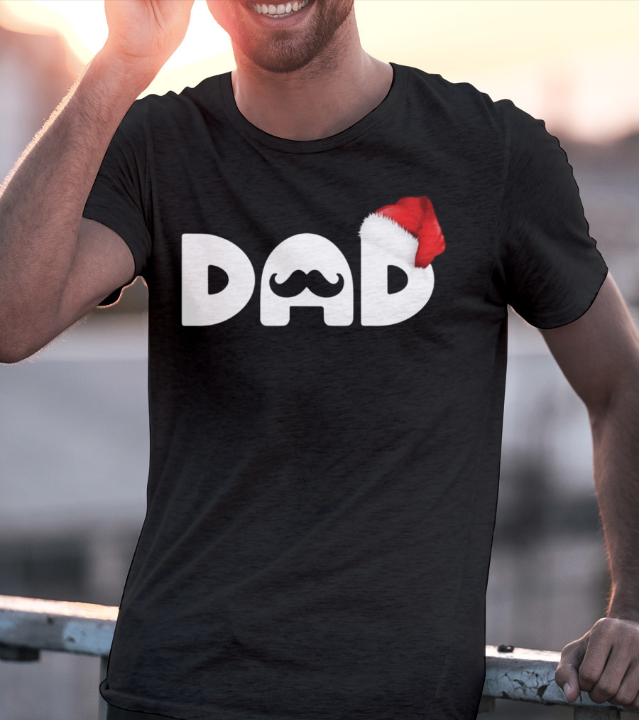 Dad Moustache Santa Hat T-Shirt