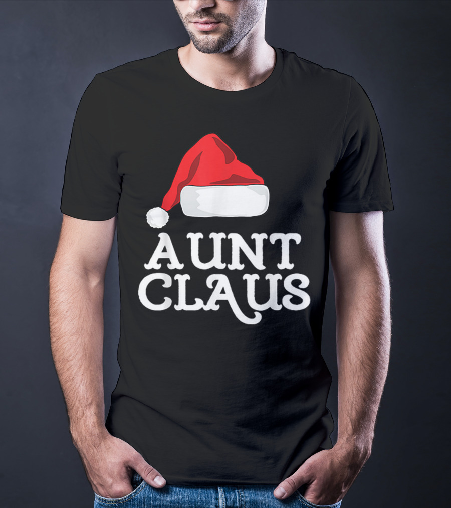 Aunt Claus Christmas Santa Hat Family Group T-Shirt