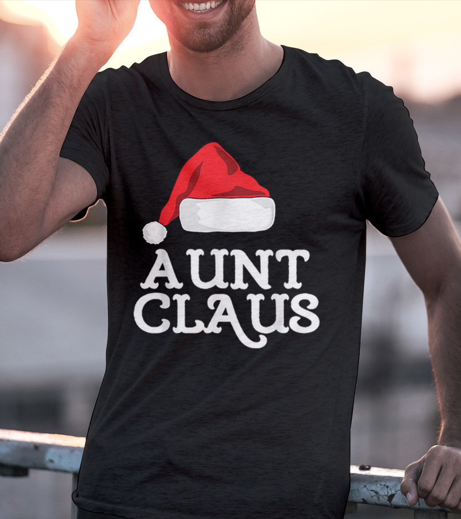 Aunt Claus Christmas Santa Hat Family Group T-Shirt