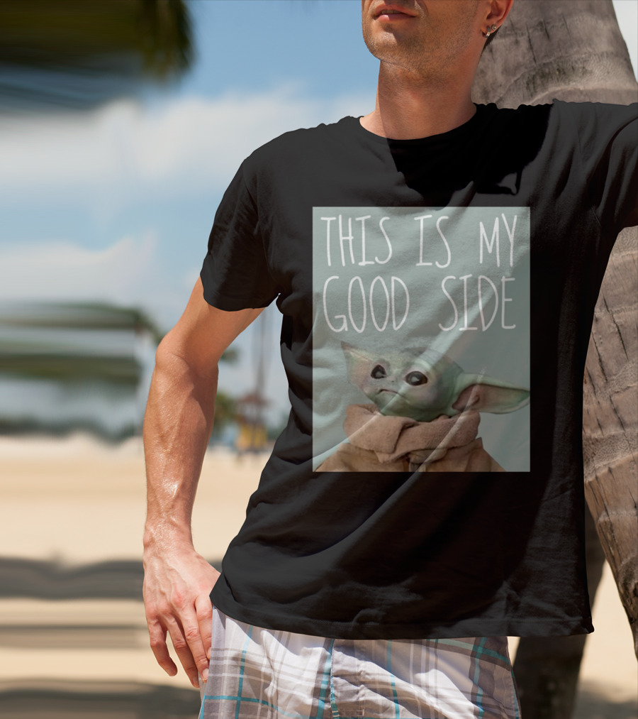 Baby Yoda The Child This Is My Good Side Mandalorian T-Shirt
