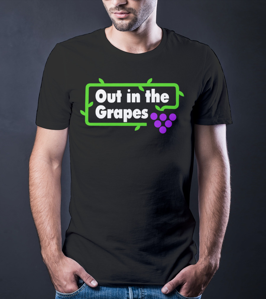 Out In The Grapes Vine Frame With Purple Grapes T-Shirt