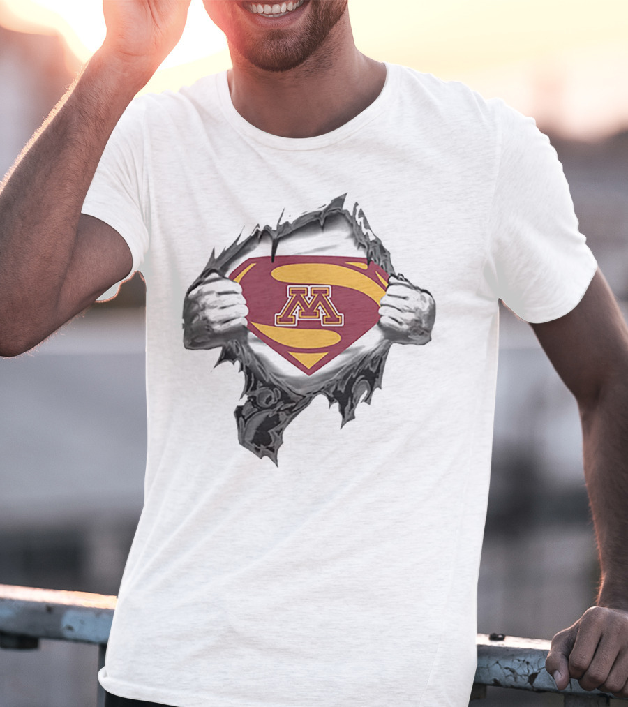 Minnesota Golden Gophers Superhero Symbol Inside Reveal T-Shirt