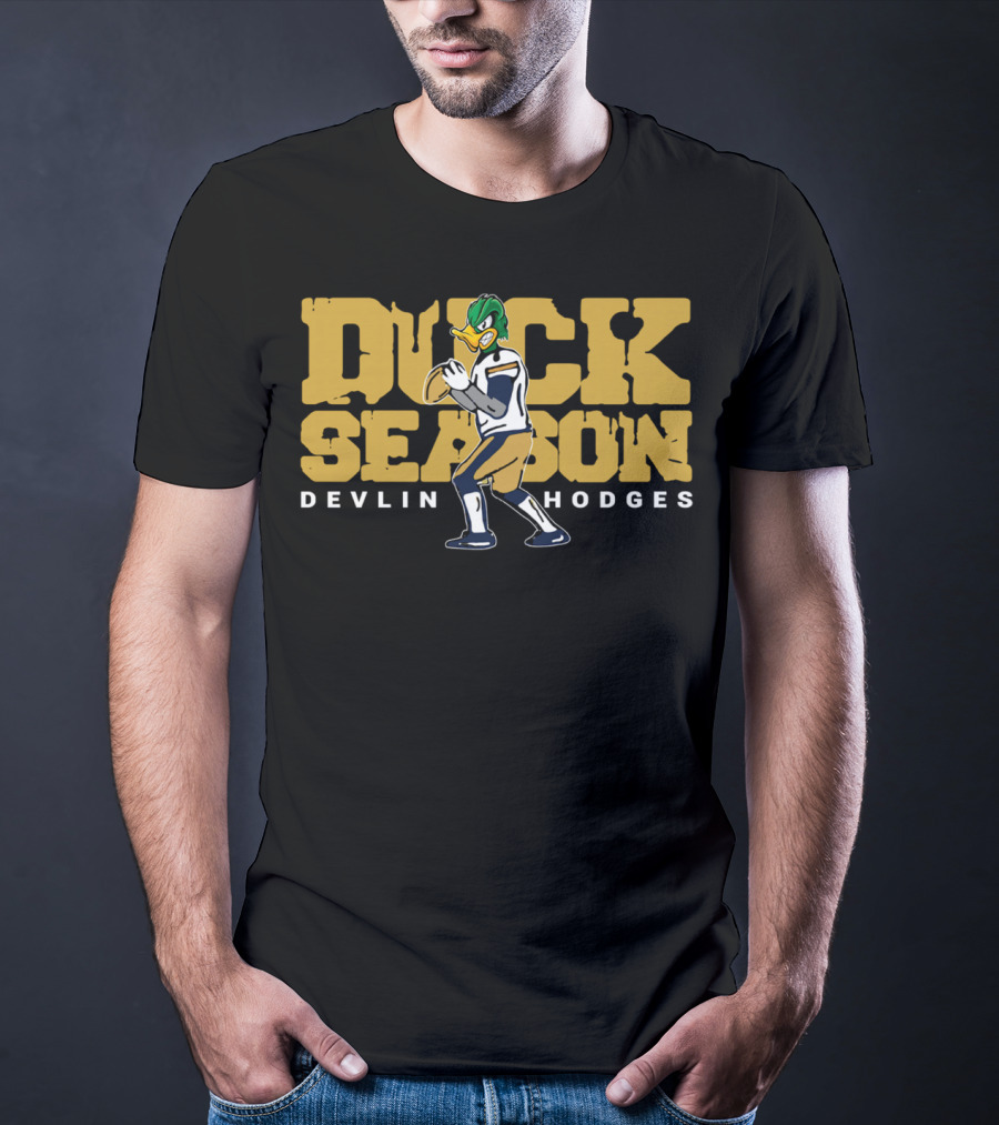 Duck Season Devlin Hodges Quarterback Cartoon Football T-Shirt