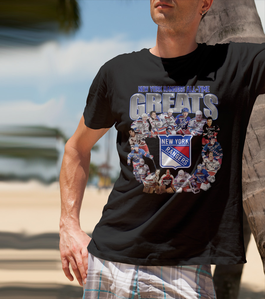 New York Rangers All-Time Greats Legends And Signatures T-Shirt