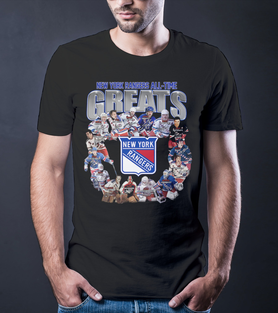 New York Rangers All-Time Greats Legends And Signatures T-Shirt